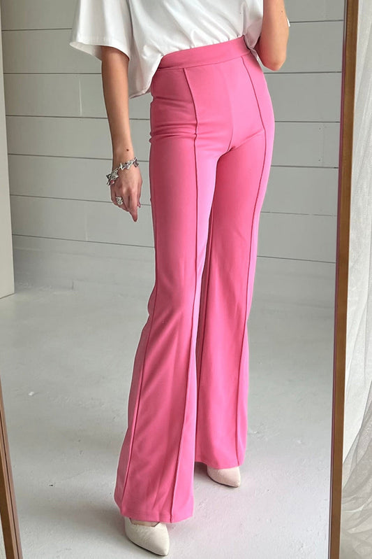 Sachet Pink High Waist Central Seam Flared Pants