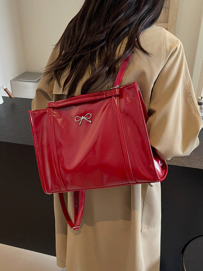 PU Leather Bow Shoulder Bag