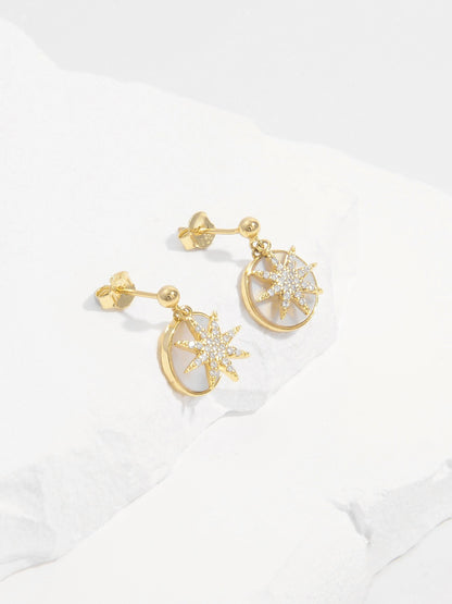 18K Gold-Plated 925 Sterling Silver Star Shape Earrings